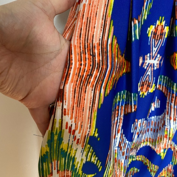 GABBY SKYE Nordstrom A-Line Pleated Abstract Art Sleeveless Knee Length Dress - Picture 3 of 6